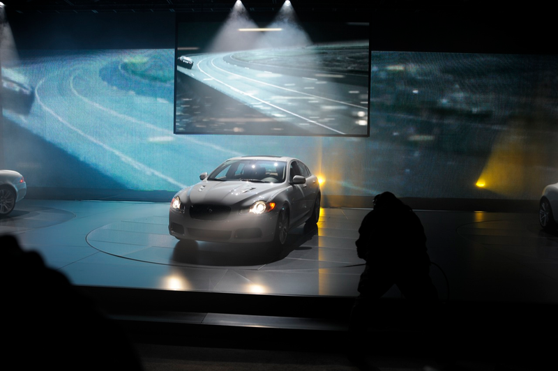 Illustration for article titled 2010 Jaguar XFR Launched Amid Dry Ice, Lasers